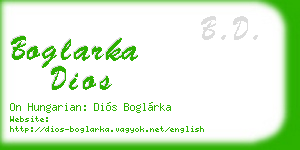boglarka dios business card